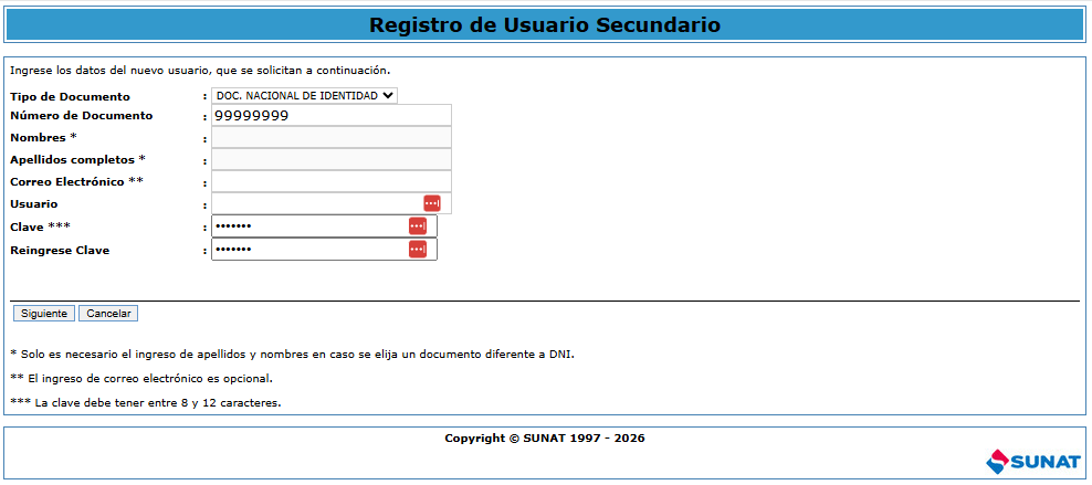 Login SUNAT